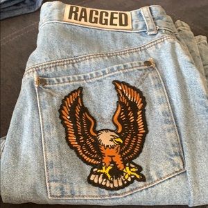 Ragged Priest Lt Blue Eagle Embroid Pkt, Sz 32